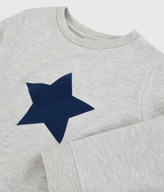 Sweat en molleton enfant fille / garçon gris BELUGA/bleu MEDIEVAL