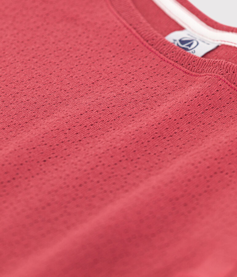 Pyjacourt uni en coton ajour&eacute; petite fille rose PAPI