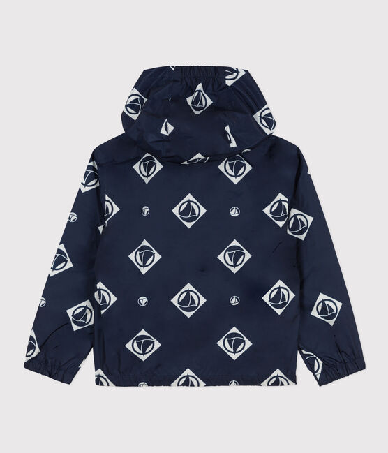 Coupe-vent, matière recyclée enfant fille/garçon bleu MEDIEVAL/blanc MARSHMALLOW