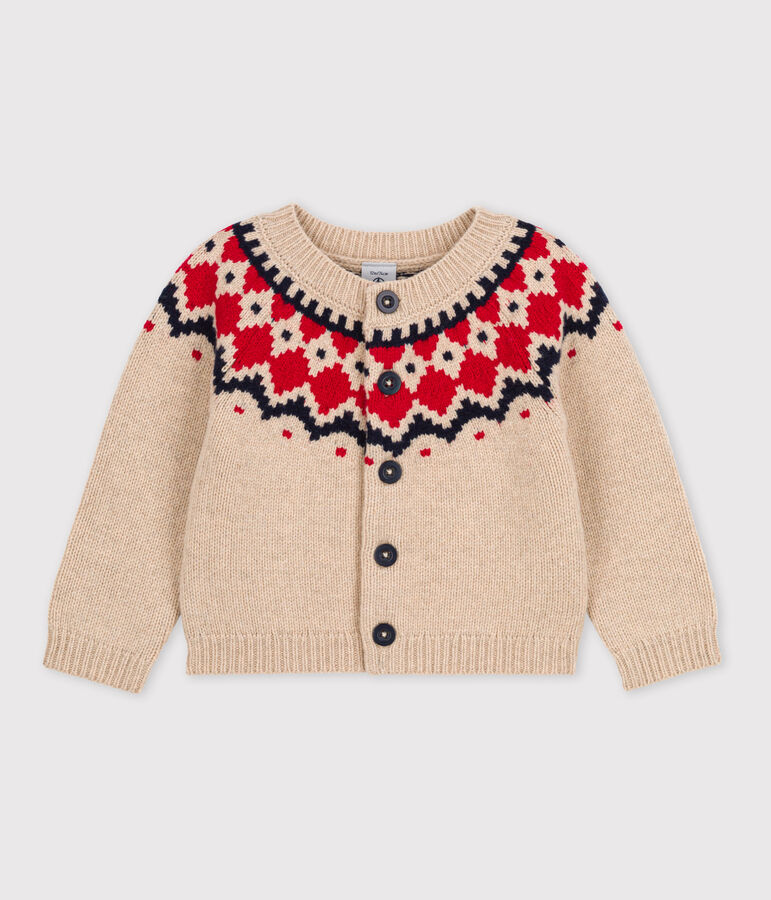Cardigan b&eacute;b&eacute; en tricot en laine et coton TRENCH/ MULTICO