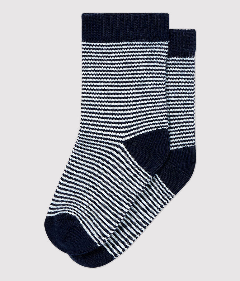 Paire de chaussette b&eacute;b&eacute;. bleu/blanc