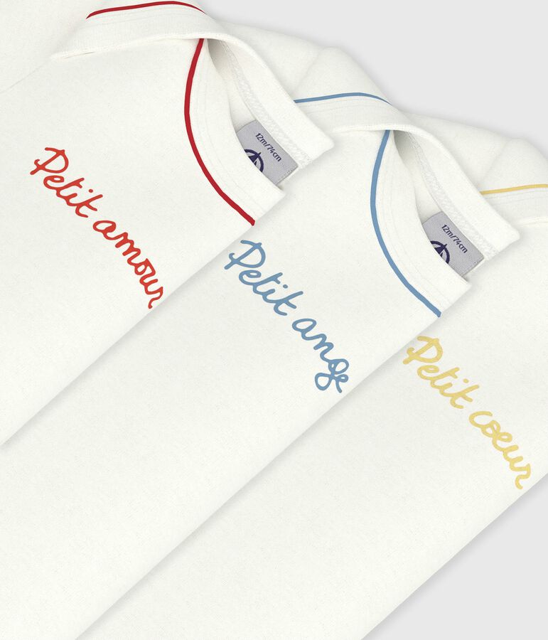 Lot de bodies manches courtes en coton uni b&eacute;b&eacute; variante 1