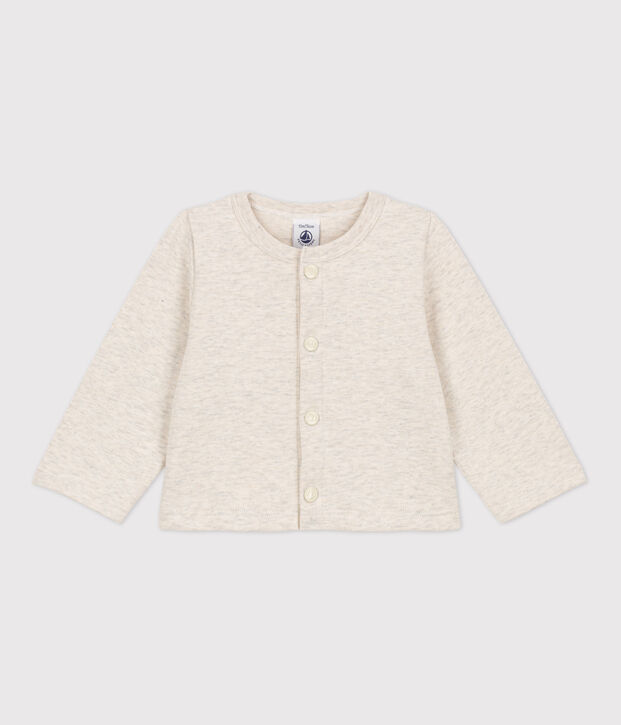 Cardigan b&eacute;b&eacute; uni en jersey &eacute;pais beige chin&eacute;