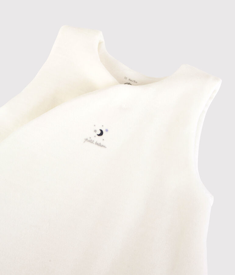 Gigoteuse b&eacute;b&eacute; en velours de coton biologique blanc MARSHMALLOW