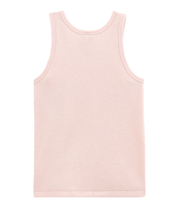 D&eacute;bardeur petite fille en laine et coton rose clair
