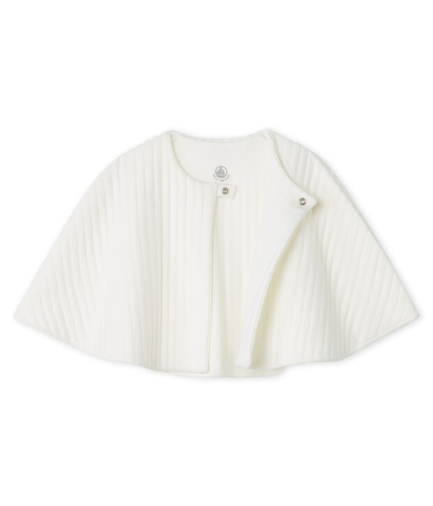 Cape b&eacute;b&eacute; en tubique matelass&eacute; blanc