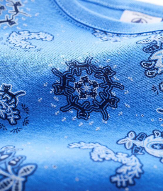 Tee-shirt manches courtes imprimé bandana en coton bio bébé bleu BRASIER/blanc MULTICO