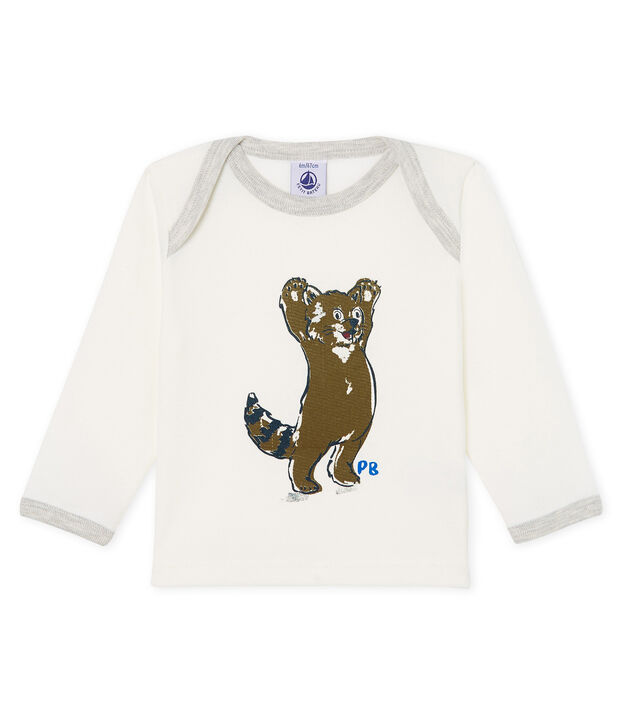 Tee shirt manches longues b&eacute;b&eacute; gar&ccedil;on blanc