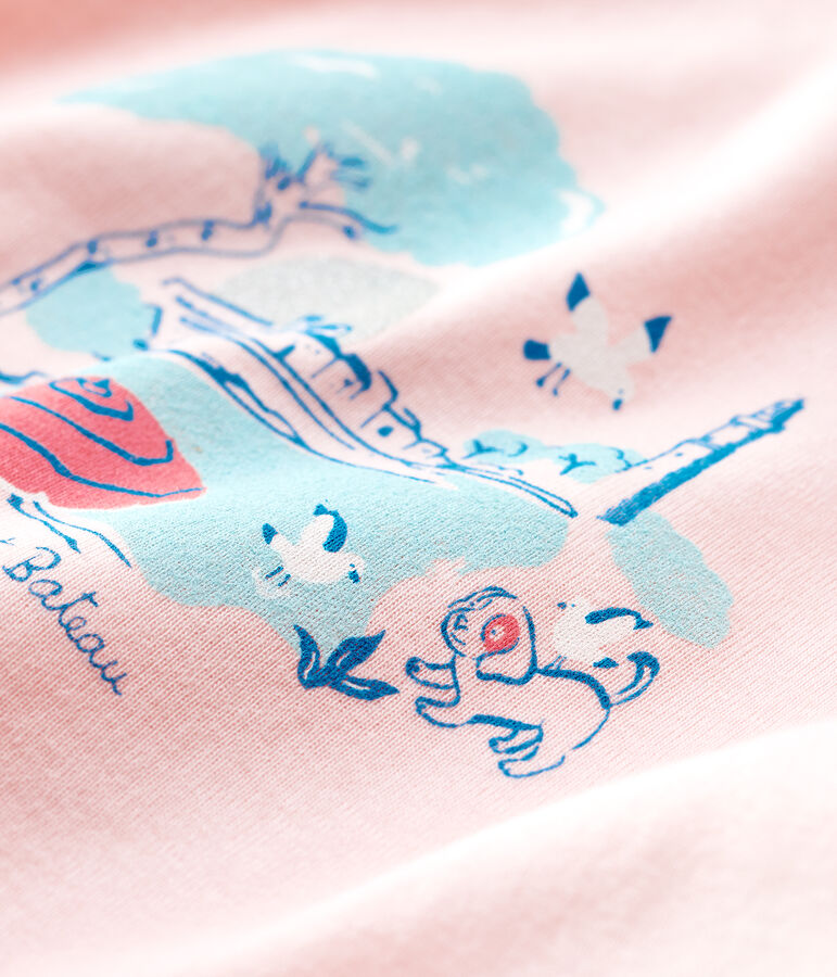 Blouse manches courtes avec col b&eacute;b&eacute; fille rose MINOIS