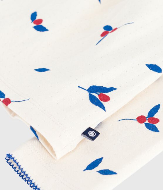 Robe enfant manches longues en coton MILK/ MULTICO