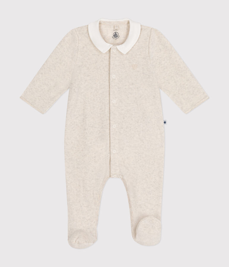 Pyjama en velours b&eacute;b&eacute; beige MONTELIMAR CHINE