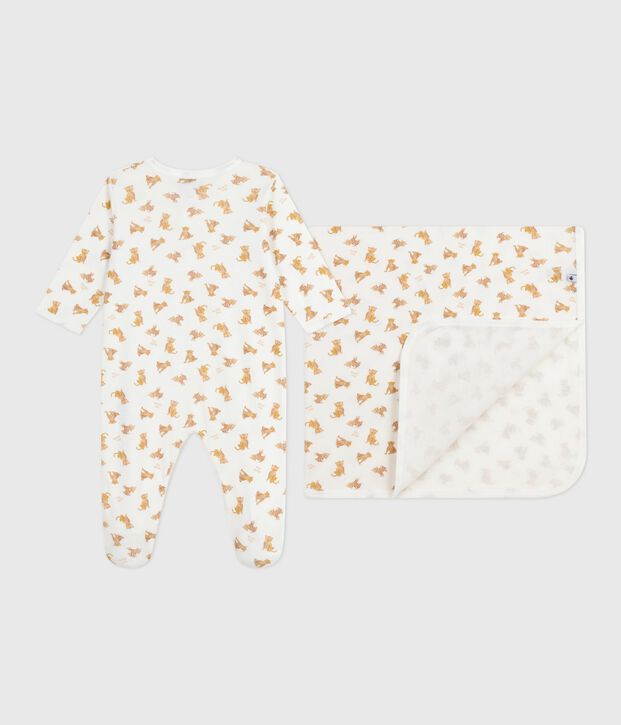 Lot cadeau b&eacute;b&eacute; en coton imprim&eacute; l&eacute;opards multicouleur