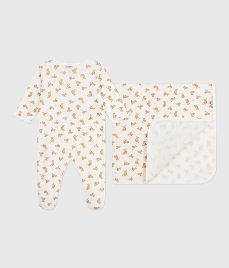 Lot cadeau b&eacute;b&eacute; en coton imprim&eacute; l&eacute;opards variante 1