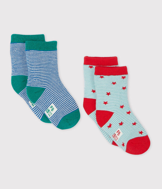 Lot de 2 paires de chaussettes b&eacute;b&eacute; multicouleur