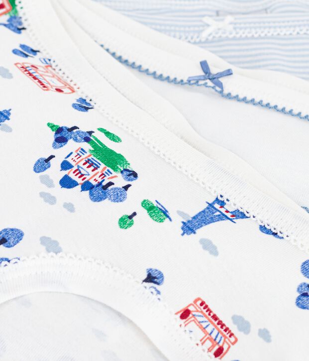 Lot de culottes enfant en coton taille haute imprim&eacute; Paris multicouleur