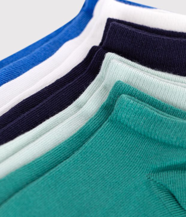 5 paires de chaussettes enfant en coton unies multicouleur