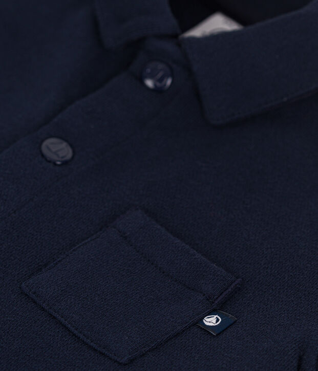Combinaison longue en molleton b&eacute;b&eacute; bleu marine