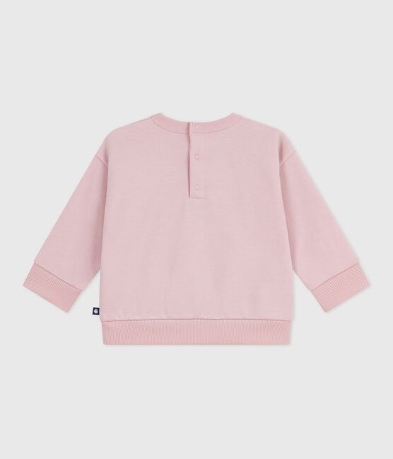 Sweatshirt bébé en coton brodé Petit Bateau rose JOLI