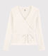 Cardigan cache-cœur en coton léger Femme
