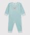 Pyjama b&eacute;b&eacute; en velours ouverture sans pression uni vert