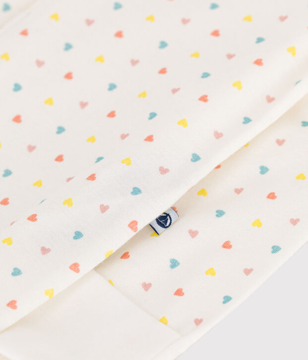 Pyjama b&eacute;b&eacute; en coton &agrave; col avec zip c&oelig;urs blanc/multicouleur