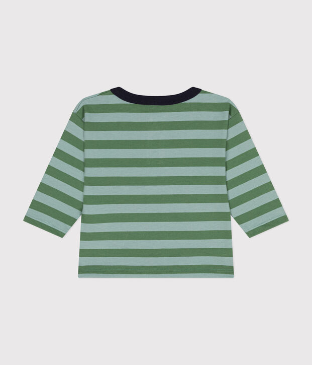 Tee-shirt manches longues en jersey fin b&eacute;b&eacute; vert/vert