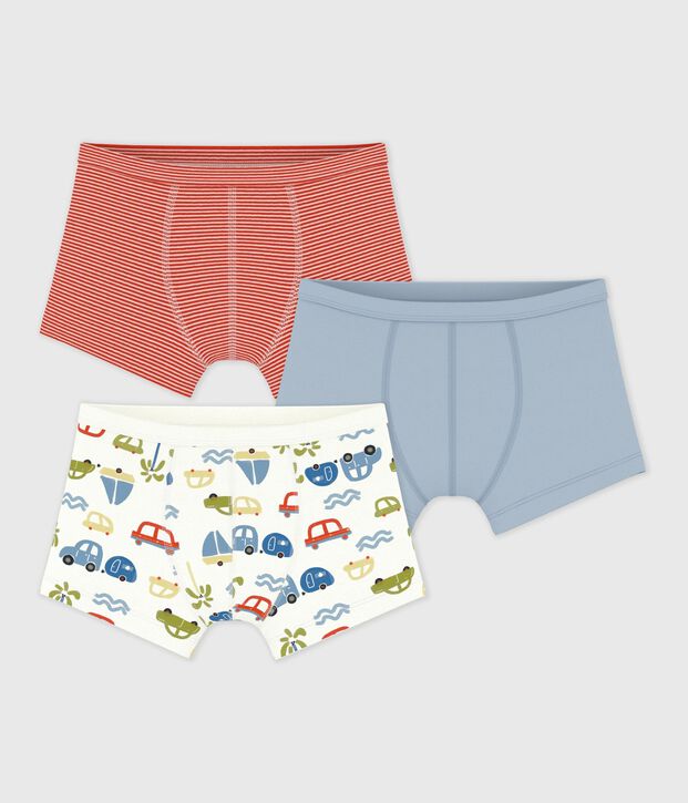 Lot de boxers enfant en coton &agrave; ceinture collet&eacute;e imprim&eacute; multicouleur