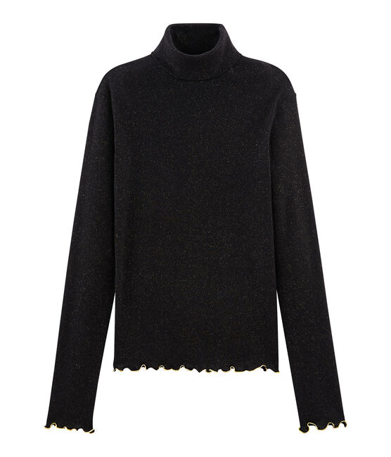 Sous pull pailleté femme noir NOIR/jaune OR