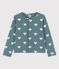 Cardigan imprimé en coton enfant fille vert BRUT/blanc AVALANCHE