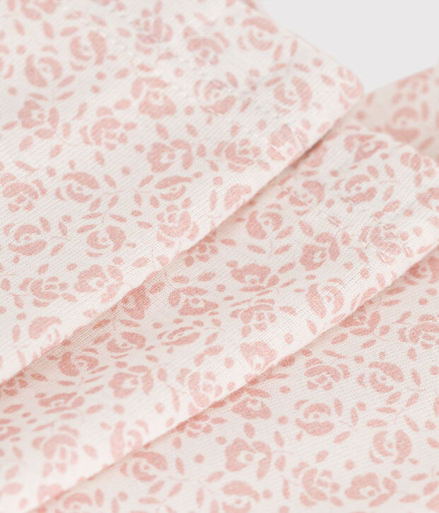 Legging en coton imprim&eacute; b&eacute;b&eacute; blanc/rose