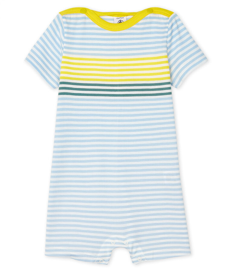 Combicourt b&eacute;b&eacute; gar&ccedil;on ray&eacute; blanc MARSHMALLOW/blanc MULTICO