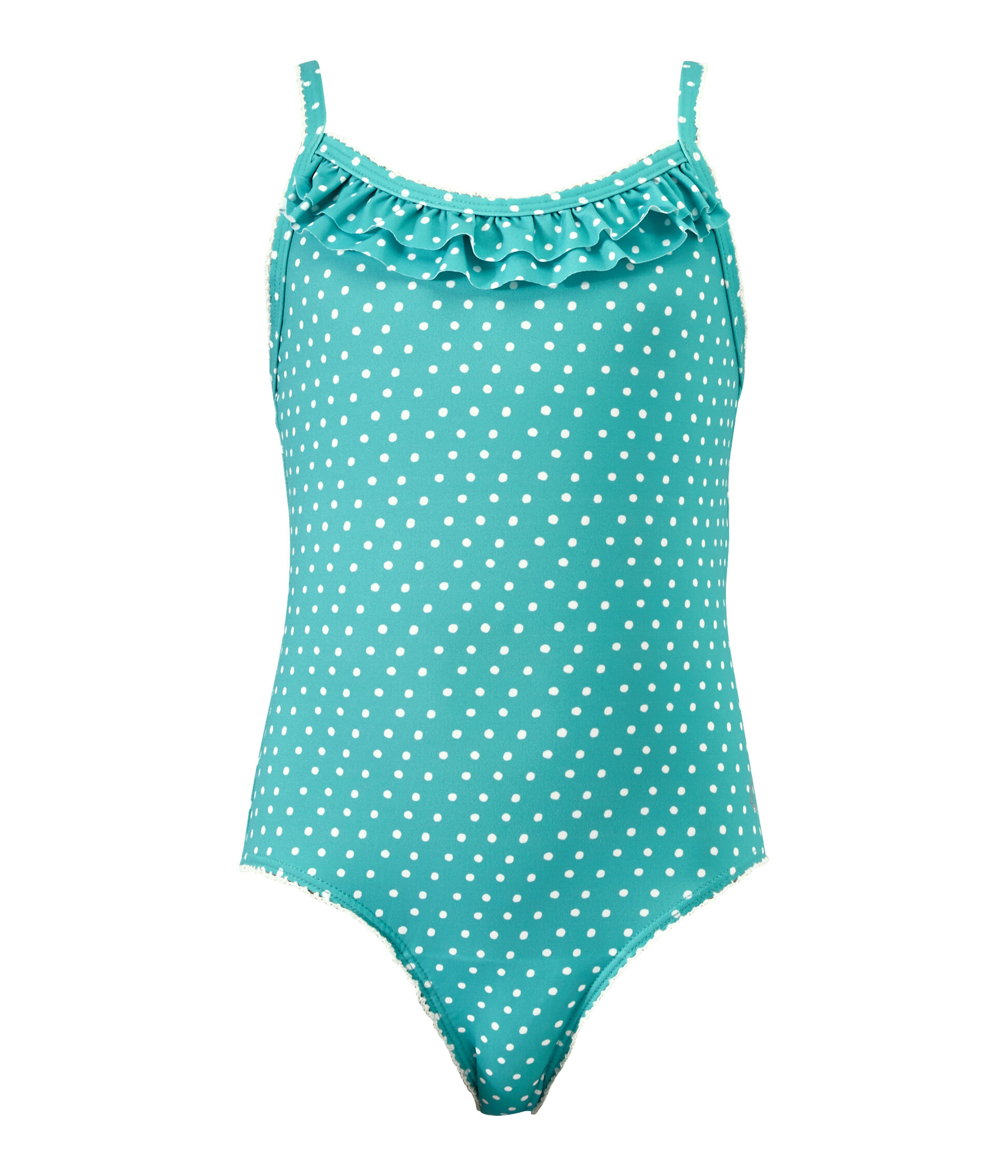 Maillot de bain fille 1 piece a pois VERDE MARSHMALLOW Petit Bateau