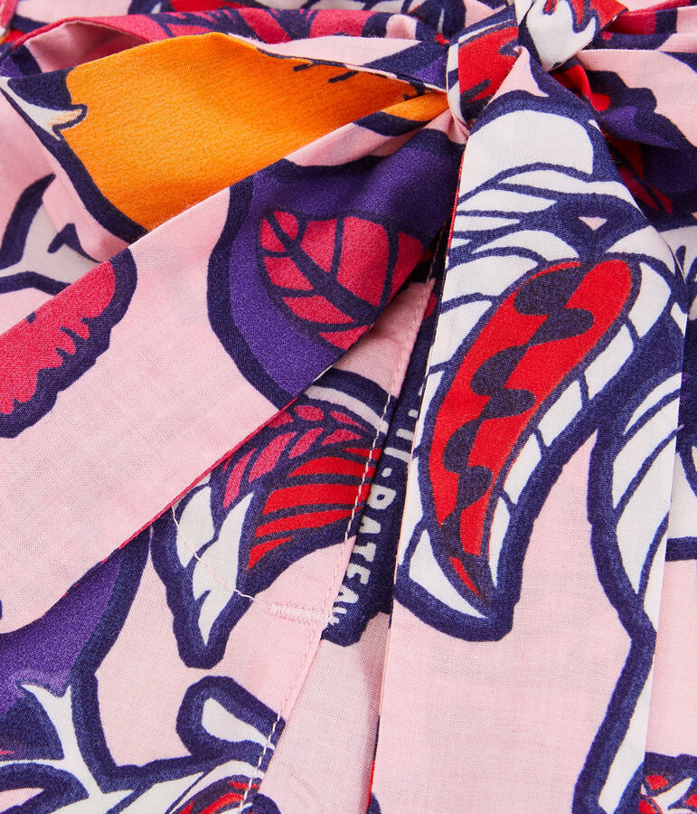 Bermuda enfant fille rose PATIENCE/blanc MULTICO