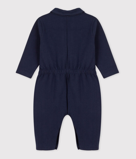 Combinaison bébé longue en jersey épais bleu SMOKING