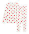 Pyjama cœur fille - garçon en côte blanc MARSHMALLOW/rouge TERKUIT