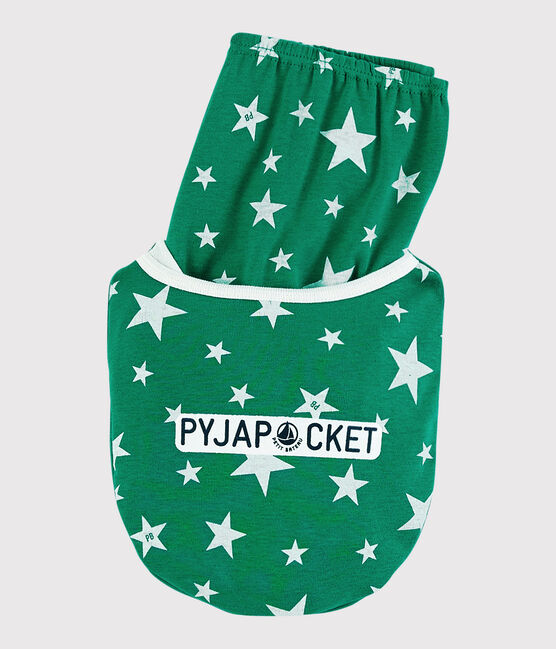 Pyjacourt vert à étoiles petit garçon en coton vert GAZON/blanc ECUME