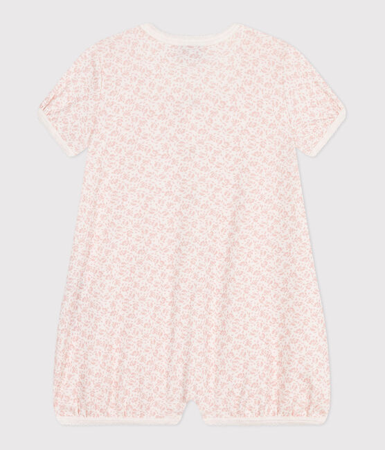 Combinaison courte bébé en coton fleuri MARSHMALLOW/ PANTY