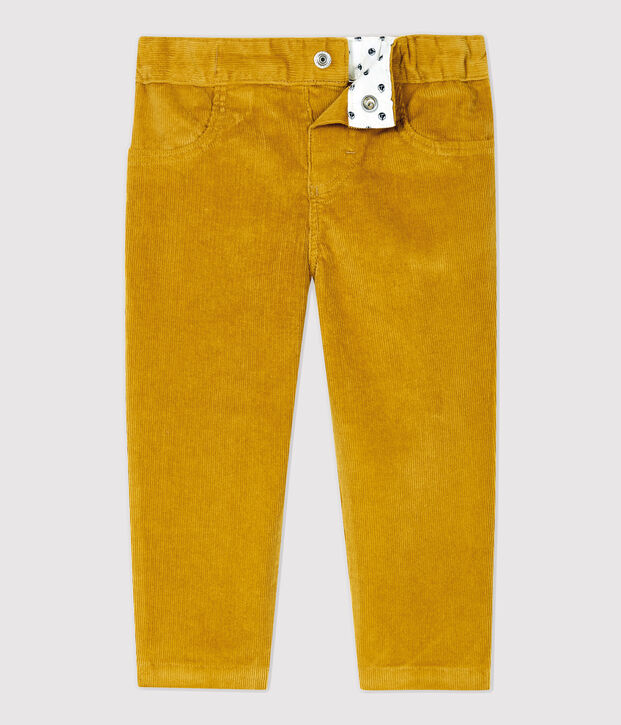 Pantalon en velours b&eacute;b&eacute;. jaune