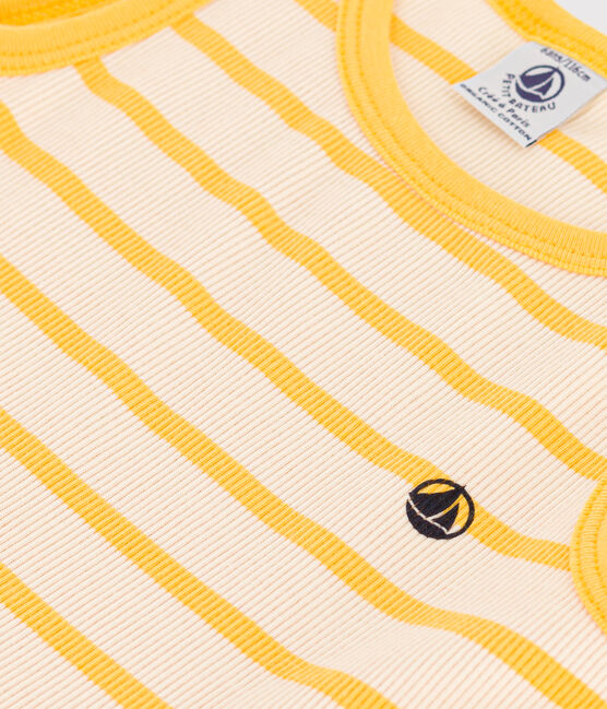 Robe sans manches en coton enfant fille jaune AVALANCHE/blanc DAISY
