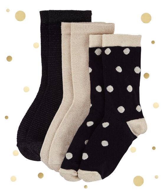 Lot de 3 chaussettes or variante 1