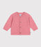 Cardigan en tricot contenant de la laine bébé rose ROSELINE CHINE