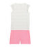 Pyjacourt petite fille en lin/coton blanc MARSHMALLOW/blanc MULTICO
