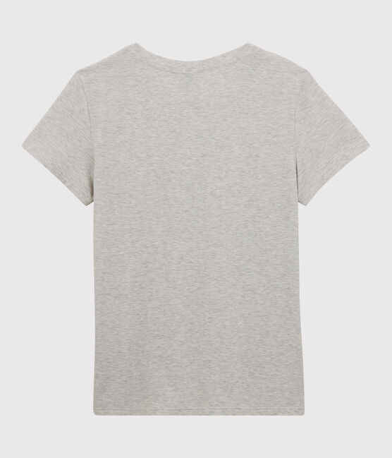 Tee-shirt LE DROIT col rond en coton bio Femme gris BELUGA CHINE