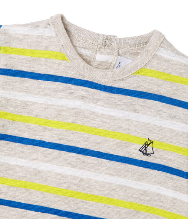 T-shirt b&eacute;b&eacute; gar&ccedil;on ray&eacute; beige/multicouleur