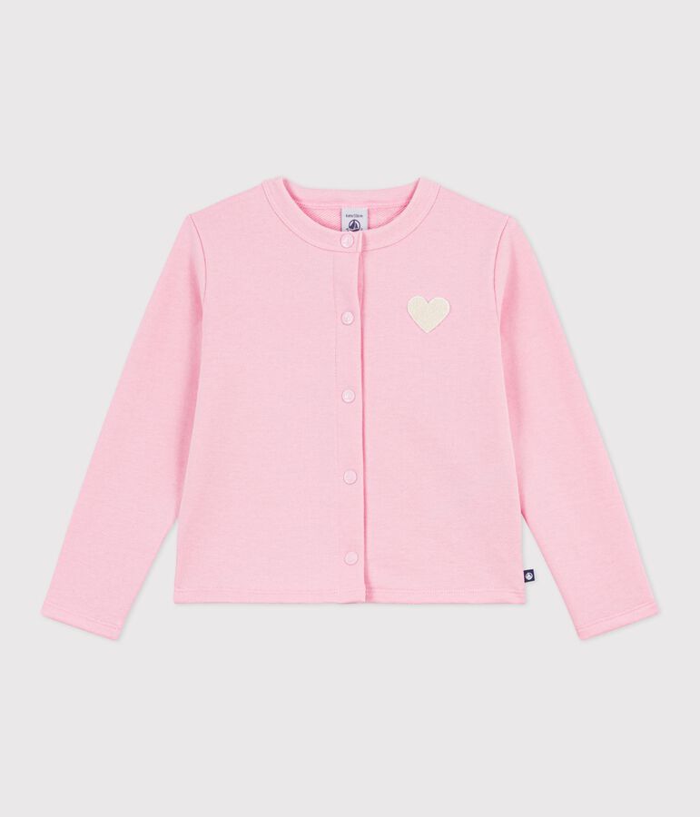 Cardigan enfant en coton uni rose MARQUISE