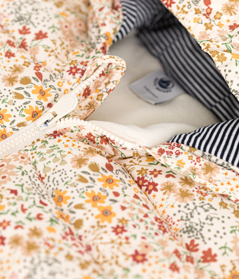 Doudoune imprim&eacute;e avec capuche b&eacute;b&eacute; blanc AVALANCHE/ MULTICO