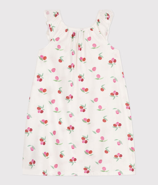 Chemise de nuit enfant en coton imprimé fruits blanc MARSHMALLOW/blanc MULTICO