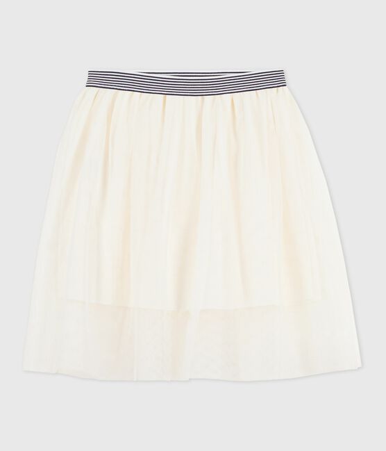 Jupe en tulle enfant unie pailletée écru MILK