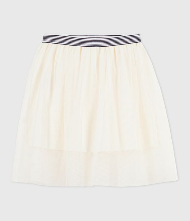 Jupe en tulle enfant unie blanc cass&eacute;