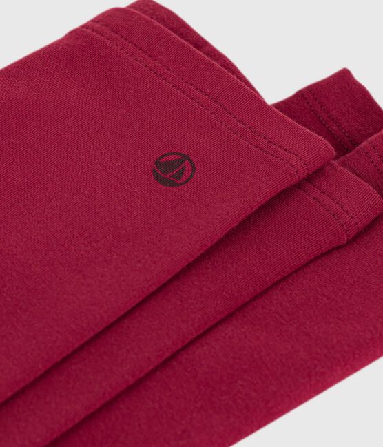 Legging enfant en coton uni AMARANTE